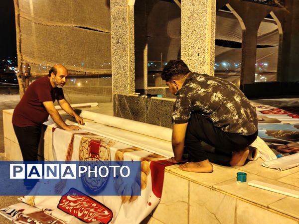 آماده‌‌‌سازی هیات مکتب‌‌‌الزهرا برای عزاداری محرم حسینی در حاجی‌‌‌آباد