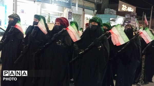 رژه نظامی دختران جان فدای شهرستان خلیل آباد
