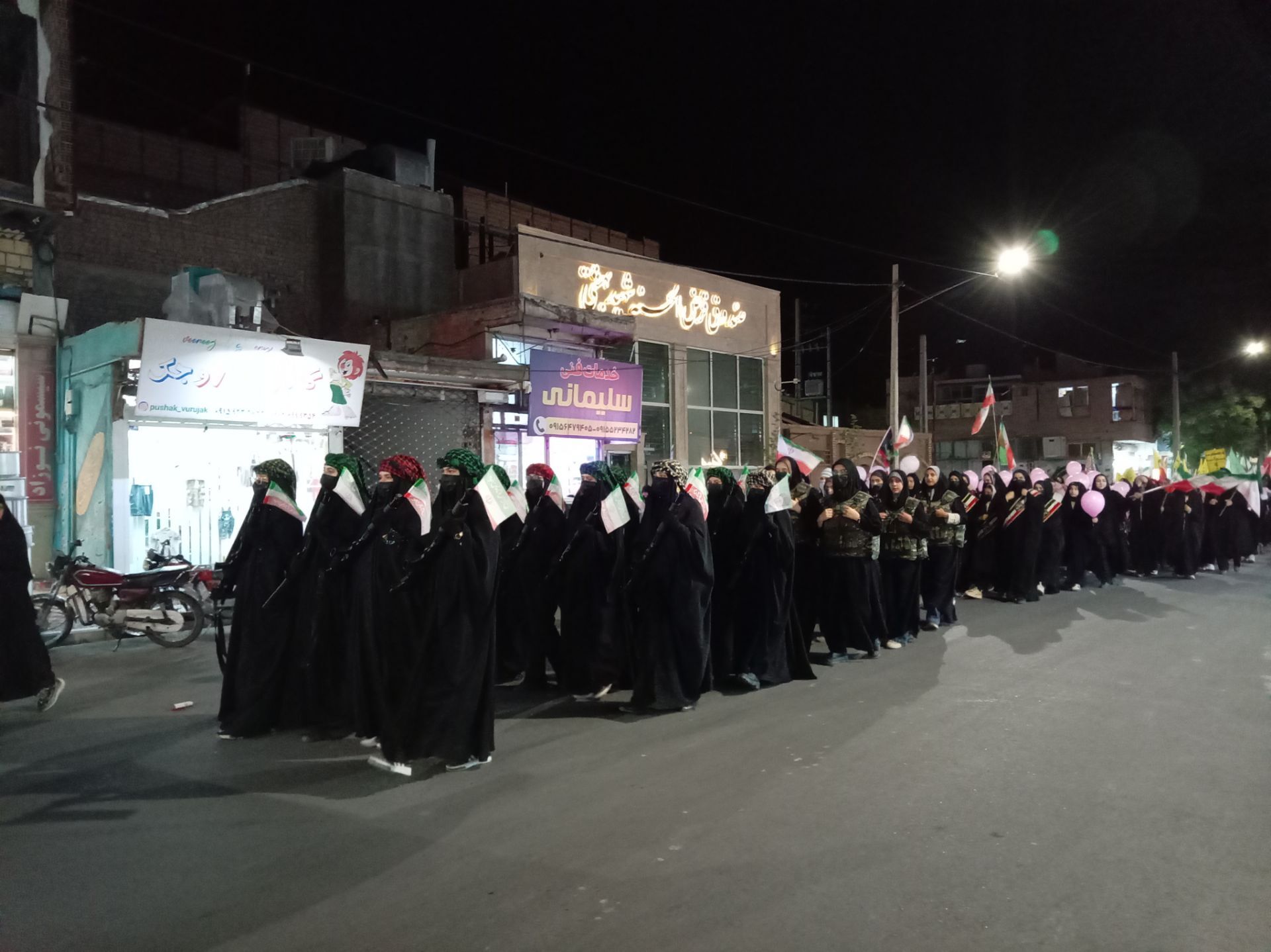 رژه نظامی دختران جان فدای شهرستان خلیل آباد