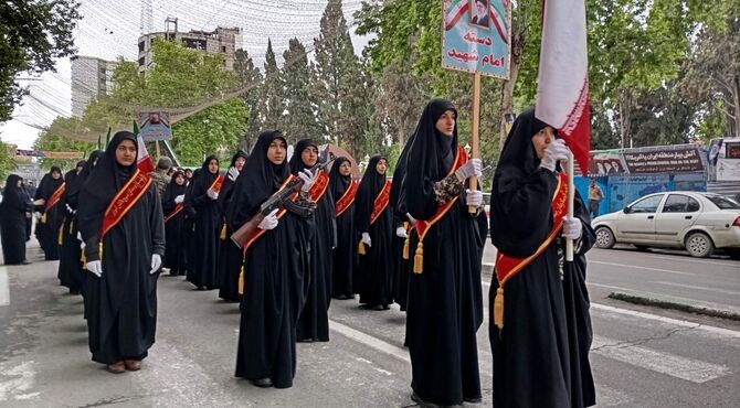رژه اقتدار دختران معصومی در شهرستان گرگان برگزار شد 