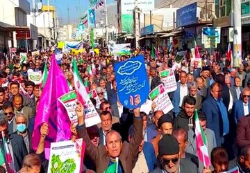 حضور جوانان و نوجوانان لنده در راهپیمایی 22 بهمن