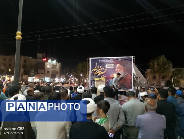 تجمع مردم رودان در محکومیت ترور شهید سیدحسن نصرالله