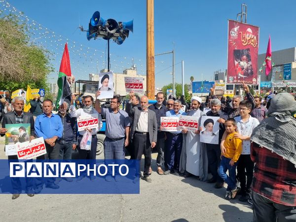 حضور پر شور مردم شهرستان کازرون در راهپیمایی روز قدس