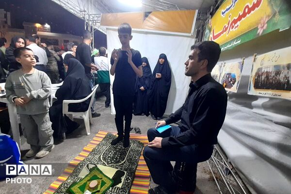 صحیح خوانی و باز خوانی احکام در موکب شمیم میدان امام خامنه‌ای شهرستان قدس 
