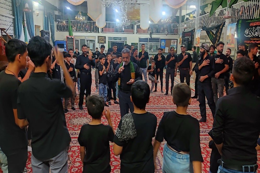 مراسم عزاداری شب تاسوعای حسینی در مسجد جامع شهر بار