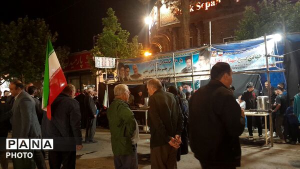موکب  شهدای روستای آهوان در پنجاه و هشتمین شب 