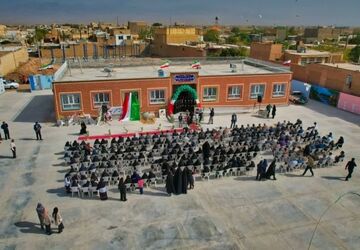 دبستان ۶کلاسه روستایی فدافن با حضور مسئولان شهرستان کاشمر افتتاح شد 
