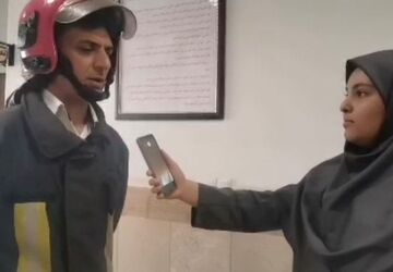 روایت دانش آموز خبرنگار ناحیه ۲ از حضور آتش‌نشان در مدرسه پوررضایی