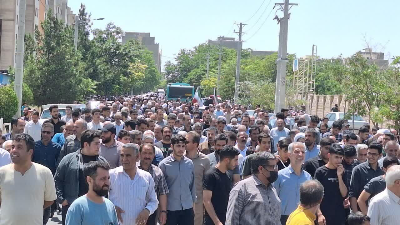  راهپیمایی مردم شهرستان اشتهارد علیه رژیم صهیونیستی 