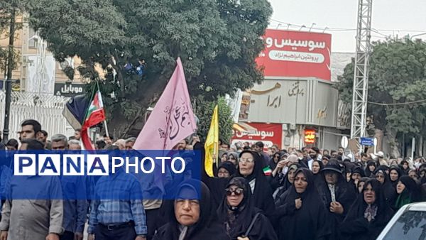  حضور بی نظیر مردن نیشابور در راهپیمایی بر علیه حمله رژیم صهیونسیتی