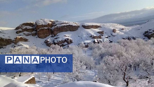 بارش برف در روستای اصقول سربیشه