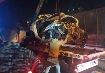 مرگ 2 جوان در حادثه واژگونی پژو ۲۰۶ در بزرگراه حکیم