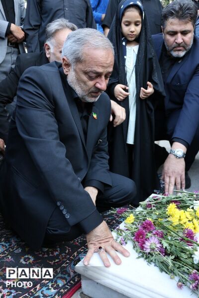اولین سالگرد شهید کاظمی در بهشت رضا مشهد با حضور وزیر آموزش و پرورش