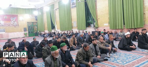 مراسم روضه خوانی وسینه زنی و عزاداری شهادت رهبر معظم انقلاب اسلامی در حسینیه شهر بار نیشابور 