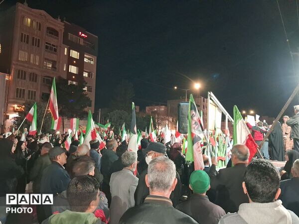 مراسم باشکوه وداع با پیکر دو شهید مطهر در نیشابور 