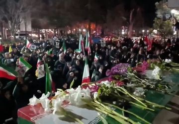 تشییع پیکر مطهر شهید سید محمود هاشمی در شهرک امام حسن(ع) قم