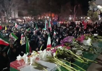 تشییع پیکر مطهر شهید سید محمود هاشمی در شهرک امام حسن(ع) قم