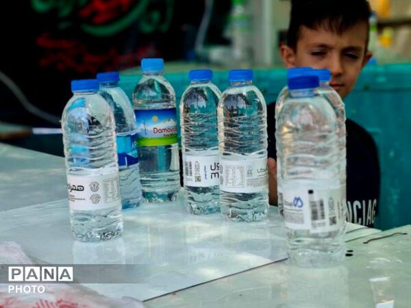 خدمت‌رسانی موکب عاشقان ولایت به عزاداران در مراسم وداع بارهبر شهید