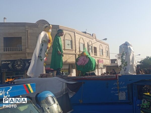 ورود باشکوه کاروان بنی اسد (ع) و نخل بزرگ فدافن به میعاد گاه عاشقان 
