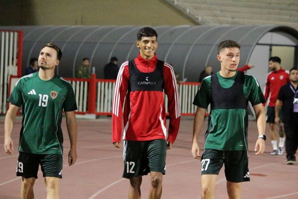 تمرین پیش از بازی با تراکتور تیم الوحده امارات