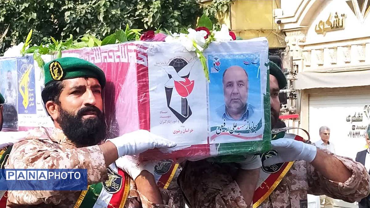 مراسم تشییع پیکر شهید جانباز «علی رفیعی» در کاشمر 