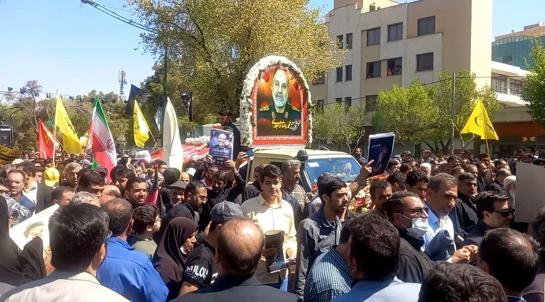 برگزاری مراسم تشییع پیکر سردار شهید محمدرضا زاهدی، با حضور خیل عظیم مردم