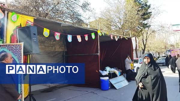 لحظاتی از آماده سازی موکب ها برای مهمانی کیلومتری نیشابور 