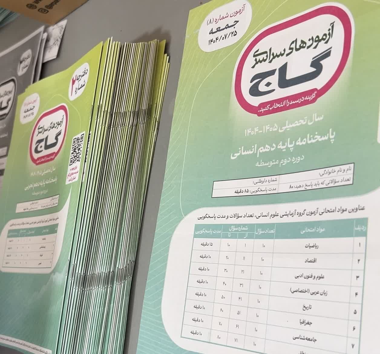 برگزاری آزمون بزرگ گاج با مجوز آموزش و پرورش در شهرستان شیروان