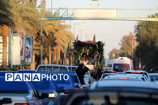 تشییع پیکر مطهر شهید گمنام در شهرستان دارالصابرین بم 