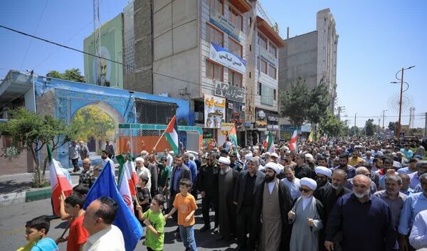راهپیمایی جمعه خشم شهرستان ساوجبلاغ علیه جنایات رژیم ظالم صهیونیستی
