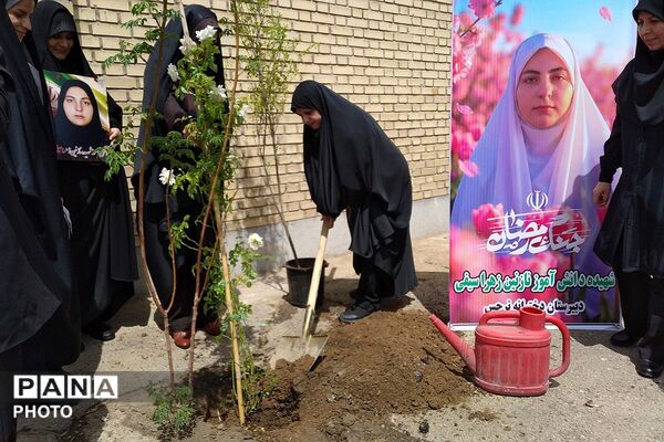 کاشت نهال به یاد یاسمن‌های میناب و شهیده دانش‌آموز نازنین زهرا سیفی 