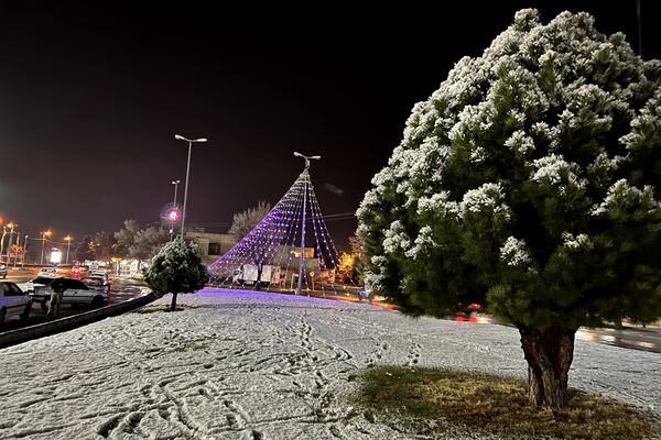 شب زیبای برفی در آباده