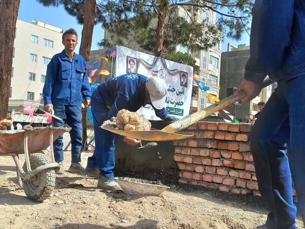 آیین خشت گذاری مدرسه ثامن الحج شهرستان اسلامشهر 