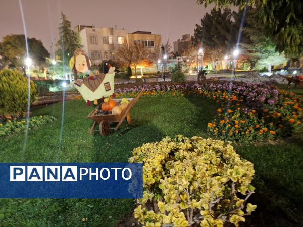 زیبایی باغ گل‌های مشهد در پاییز