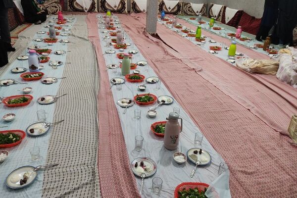 سفره ماه مهمانی خدا در مسجد جامع شهر بار