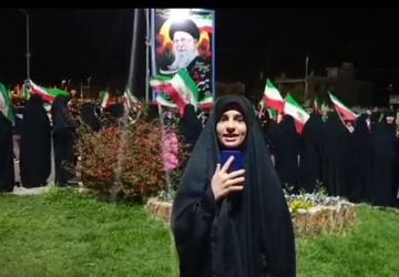 زنجیره انسانی و حضور خیابانی مردم ولایتمدار در تفت