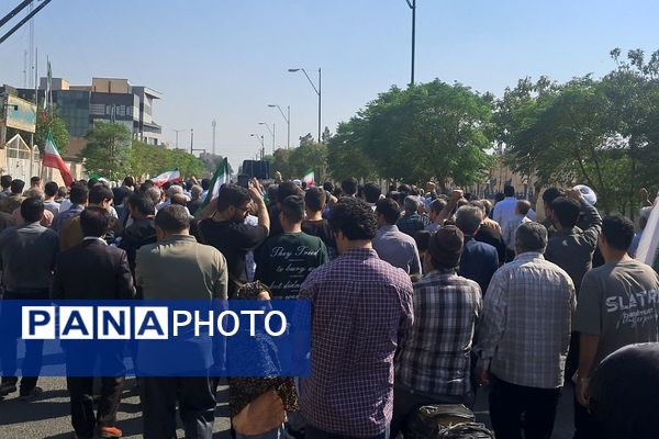 همبستگی مردم ولایتمدار نسیم‌شهر در راهپیمایی علیه رژیم صهیونیستی