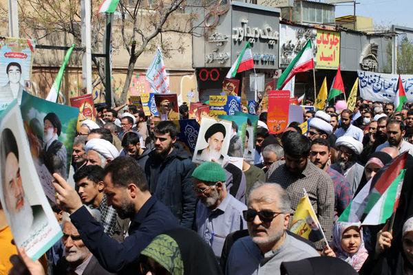 اعلام همبستگی مردم قم با فلسطین در راهپیمایی روز جهانی قدس