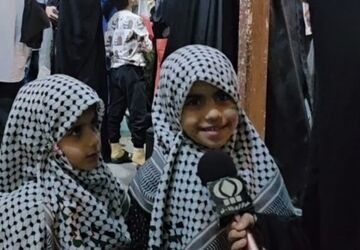 موکب دبیرستان اخوان کریمی قم در چهلمین روز شهادت دانش آموزان میناب