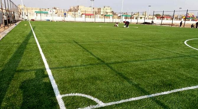 افتتاحیه زمین چمن در مدارس قادرآباد 