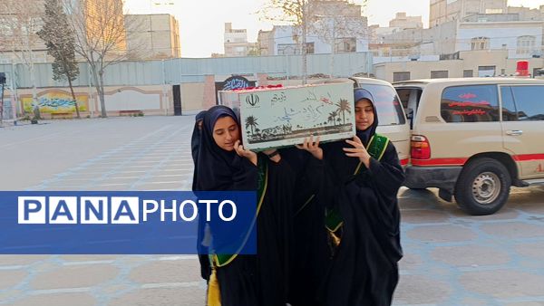 مراسم استقبال از شهید گمنام در دبیرستان دخترانه امام رضا(ع) واحد ۱۲ مشهد