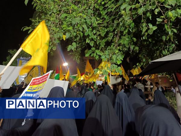 تجمع دانشجویان دانشگاه علوم پزشکی شیراز در محکومیت جنایت رژیم صهیونیستی