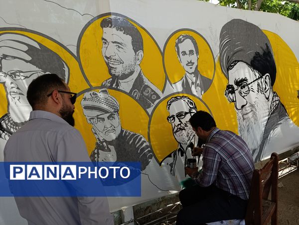 نمایشگاه نقاشی حماسه حسینی در اداره آموزش و پرورش ناحیه ۷ مشهد مقدس