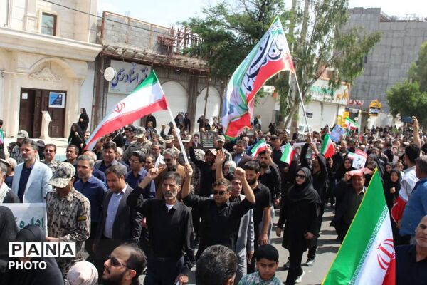 حضور دانش‌آموزان آموزشگاه نوریه در راهپیمایی روز قدس