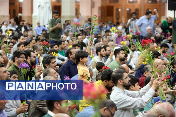 گل آرایی ضریح مطهر حضرت معصومه(س) به مناسبت روز دختر