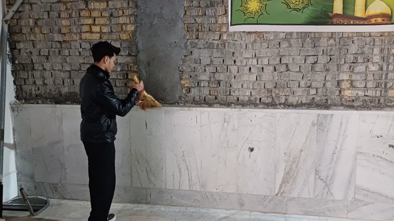 غبار روبی حرم امام زاده اسماعیل بابا امان بجنورد