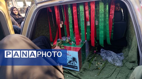 مراسم استقبال از پیکر شهید گمنام خوشنام فاطمی در مسجد جامع نیشابور 