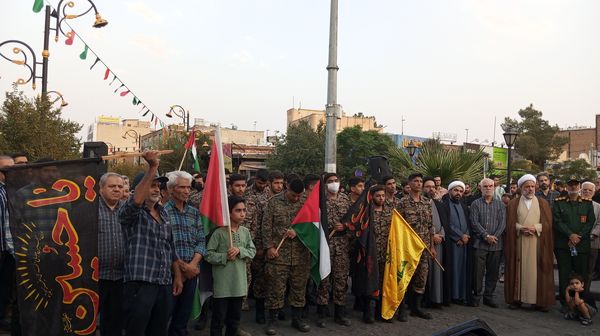 تجمع حضور شهروندان ساوجی در پی شهادت مظلومانه شهید اسماعیل هنیه