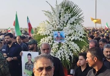 تشییع باشکوه شهید طریق القدس در روستای پیکان