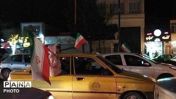 رژه ماشینی در چهلمین شب از شهادت رهبر شهید و شهدای میناب در نیشابور 